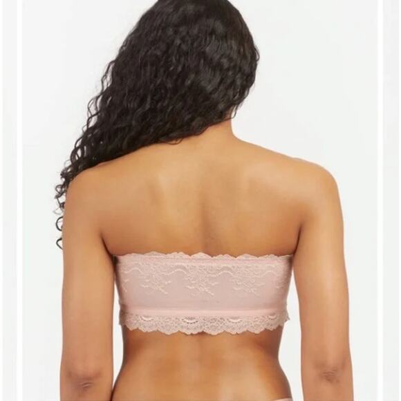 SPANX Undie-tectable Strapless Bandeau Bra Nude Pink Lace Sz M NWT {JJ46} - Picture 2 of 6